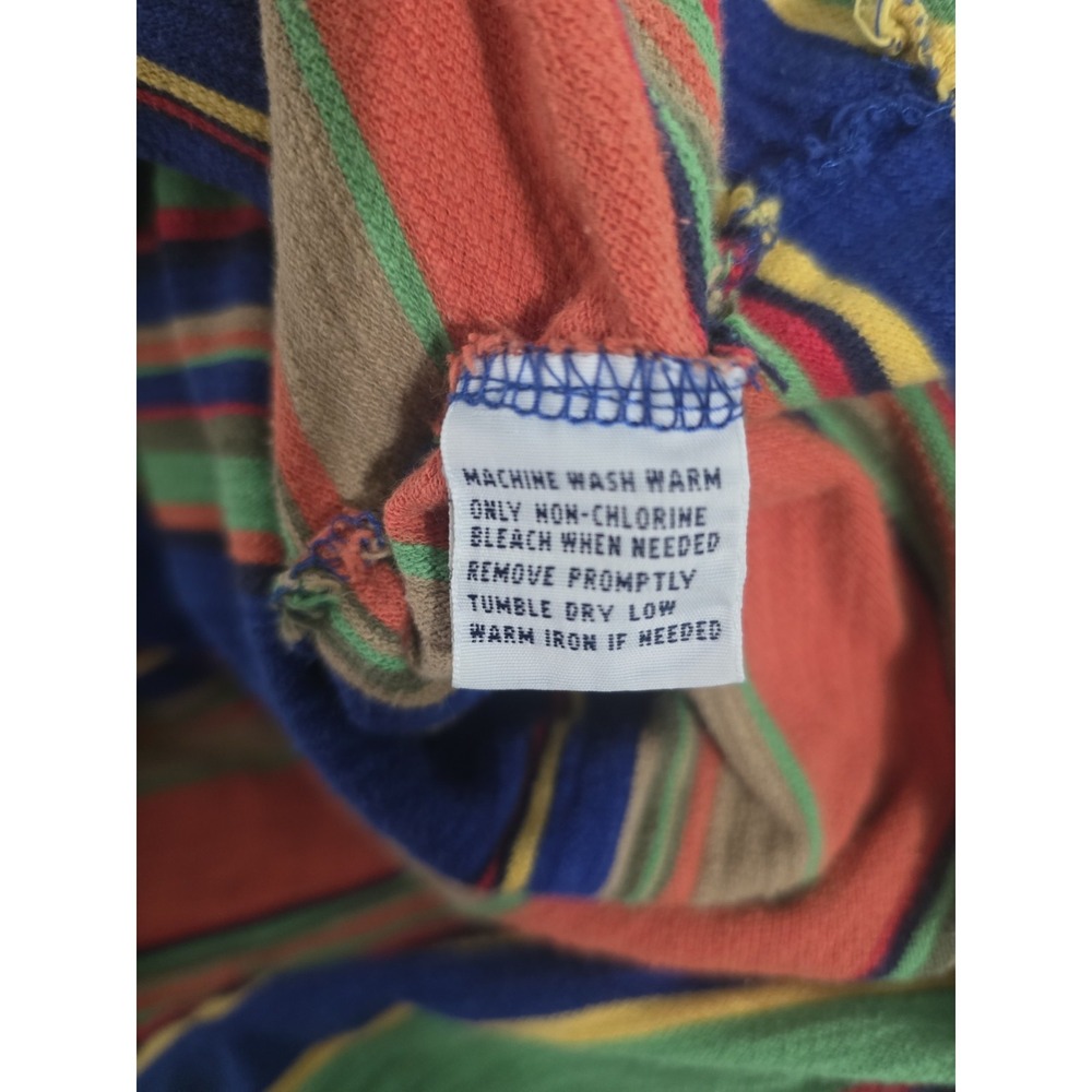 Men's Polo Ralph Lauren Shirt W/Logo Blue/Green Rainbow Stripe 100%Cotton  XL - Picture 5 of 5